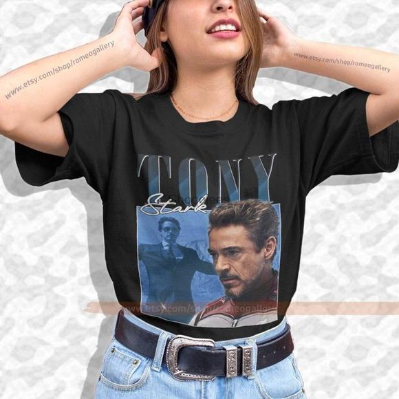 Tony Stark 90_S Tony Stark Retro  Style It Unisex Graphics T-Shirt - Picture 1 of 4